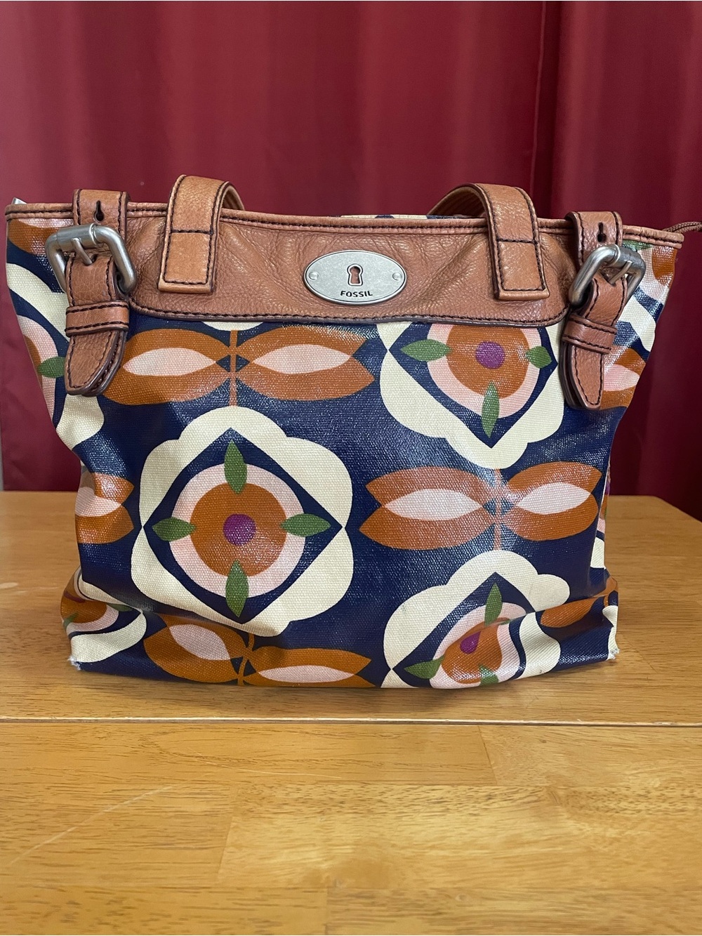 Vtg Fossil PVC Coated Purse